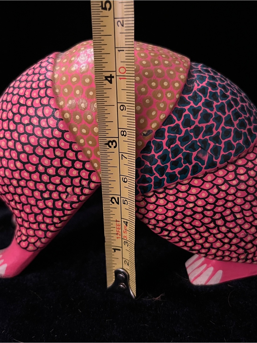 Handcrafted Oaxacan Wood Armadillo Alebrije Pink Signed R. Hernandez No Tail - Picture 10 of 10
